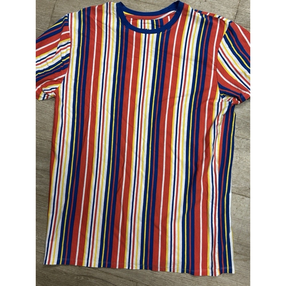 San Francisco Work Shirts Striped Tee Large Multicolor Retro Y2K Vertical